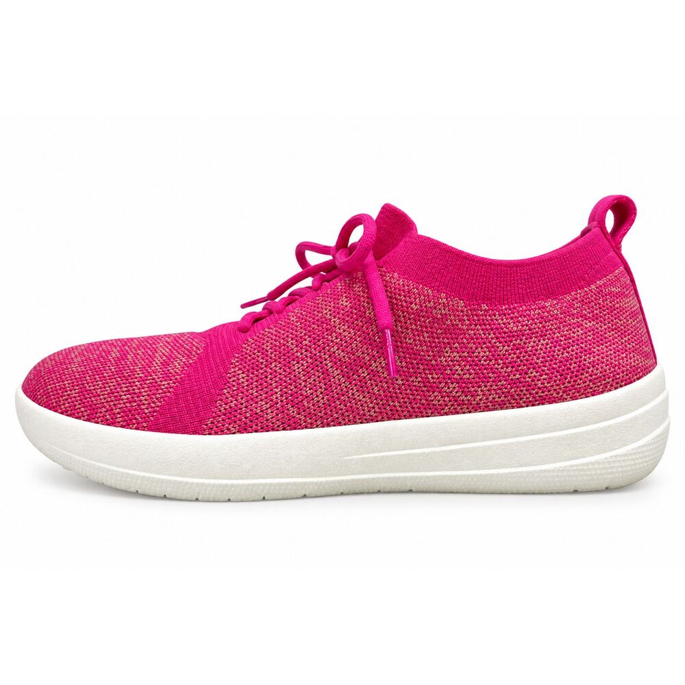 FitFlop F Sporty Uberknit Pink Walking Sneakers Size 7.5 Athleisure Comfort